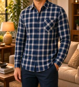 Classic Plaid Men's Shirt🩵💙🤩