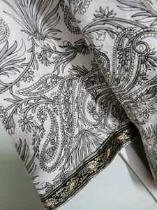 White Elegant Printed Kurti With Dupatta