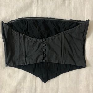 Black Corset Style Strapless Top