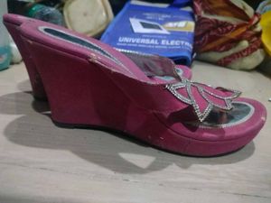 Embellished Fuchsia Flat Sandals