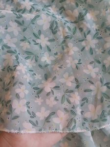 Light Sea Green Floral V-Neck Dress