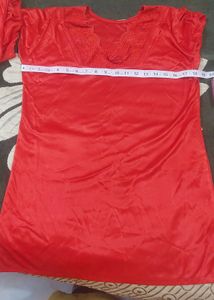 Elegant Red Silk Night Suit Set
