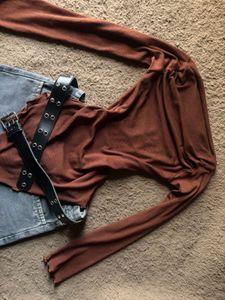 Rusty Brown Long Sleeve Top