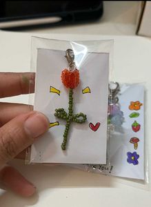 Beaded Flower bouquet Keychain 💐