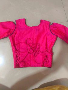Vibrant Pink Embroidered Blouse