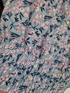 Floral Print Ruffle Neck Top