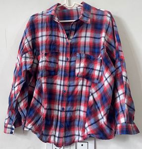 Orange & Blue Checkered Casual Shirt | Size S/M |