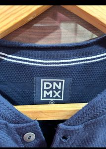 Men's Navy Blue Textured T-Shirt