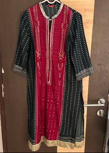 W Brand Stylish Black &amp; Red Kurta