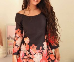 Floral Print Off Shoulder kurti