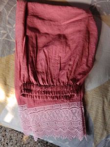 Pretty Peach Pink Ethnic Kurti Set.