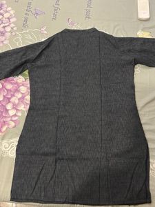 Elegant Embroidered Grey Kurti- with mini gift
