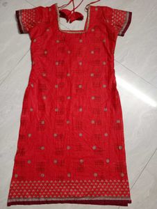Red Floral Print Kurti