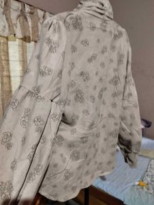 Elegant Beige Floral Blouse