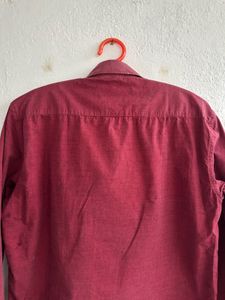 Men's Classic Maroon Button-Up Shirt