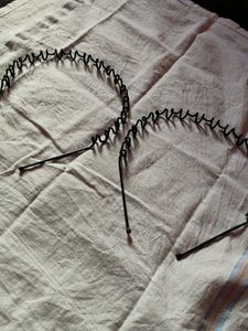 Set of 2 Black Metal Headbands combo
