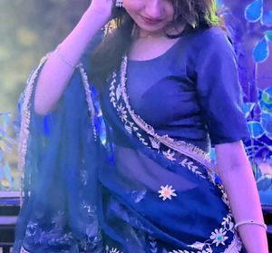 Elegant Dark Blue Lehenga Choli Set