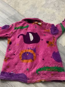 Cute Pink Cartoon Fleece Nightsuit