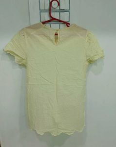 schiffli yellow top