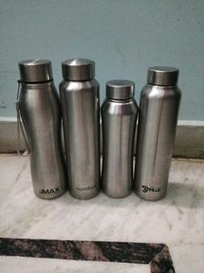 Set of 4 Stainless Steel Water Bottles