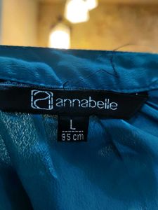 Teal Lace Detail Button-Up Blouse