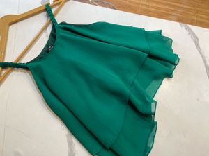Emerald Green Tiered Flowy Top