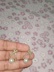 Elegant Pearl &amp; Crystal Dangle Earrings
