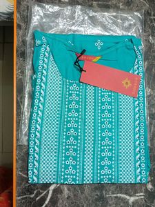 Vishuddh Turquoise Motif printed kurta