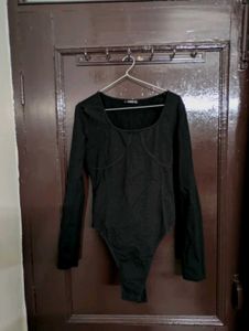 SHEIN Black Long Sleeve Bodysuit