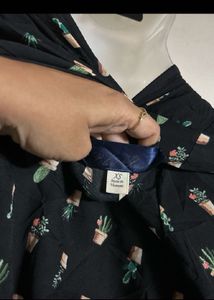 Cute Cactus Print Wrap Top