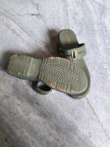Stylish Olive Green Wedge Sandals