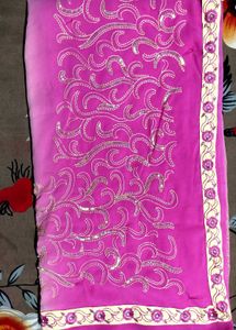 Beautiful Pink Embroidered Saree