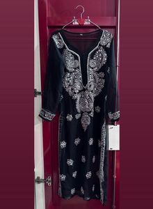 Black Chikankari Kurta