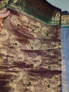 Cotton Blend Pure Gadwal Pattu Saree