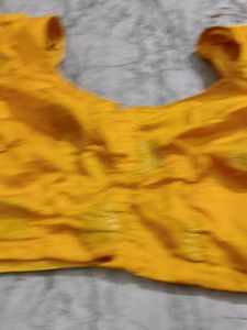 Vibrant Yellow Brocade Blouse