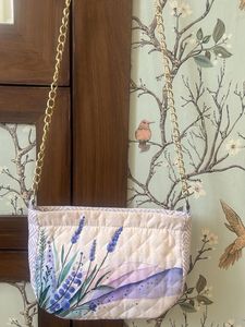 Quilted Lavender Clutch/Sling Bag
