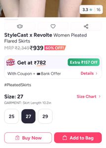 stylecast revolte pleated skirt, Myntra