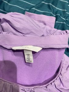 H&amp;M Lavender Ribbed Top