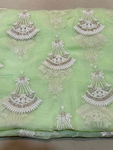 Dress Material Light Green Embroidered