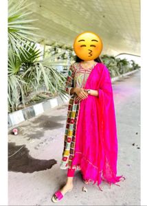 Vibrant Ethnic Kurta Set with Dupatta