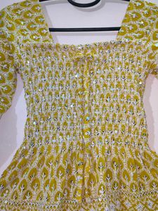 Sequin Chikankari Square Neck Top