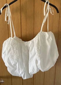 White Crochet Crop Top