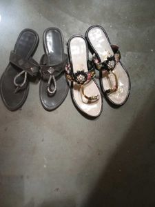 Embellished Thong Sandals - Set of 2