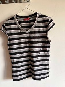 Striped V-Neck T-Shirt