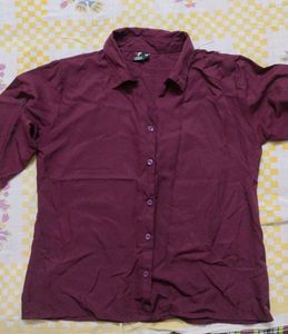 Maroon Button-Up Shirt