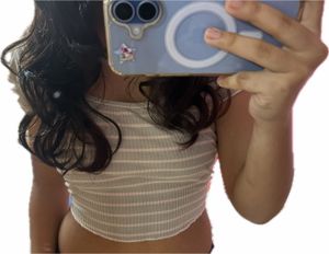 Striped Cropped Ribbed Top