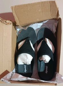Ajanta Black Comfort Slippers
