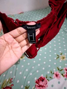 Chic Red Corset Style Crop Top