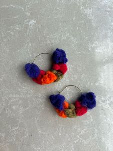 Colorful Pom-Pom Earring