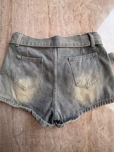 Y2K Style Denim Skirt with Butterfly Buckle